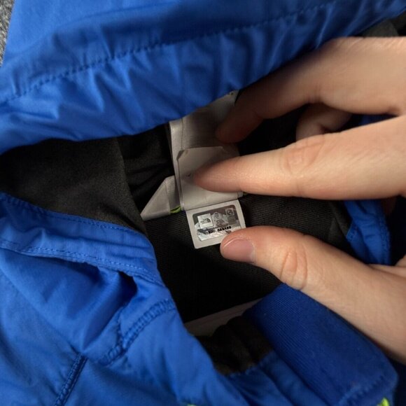 North Face Sanctuary Royal Blue Yellow Trim Full Zip Hooded Women Medium Jacket - Picture 2 of 16